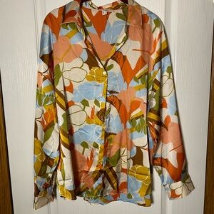 Floral satin blouse- unique and colourful